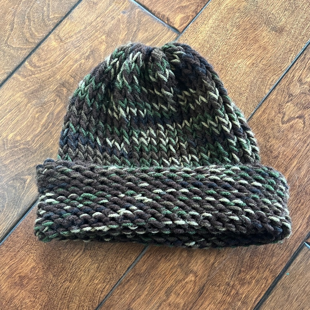 Hand Knit Green Beanie